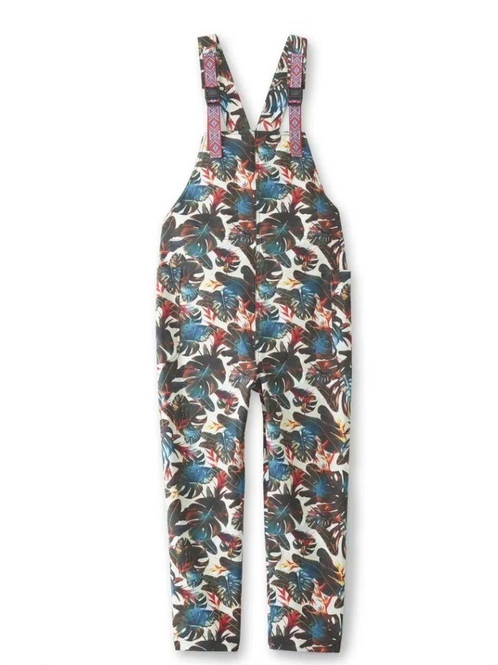 KAVU San Blas Overalls Tropical Floral Palm Print Lightweight Size Medium